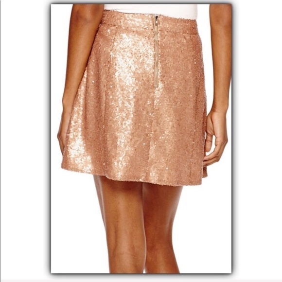 DECREE gorgeous rose gold bronze sequin mini skirt size M - Picture 2 of 6